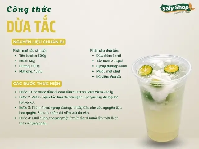Hướng Dẫn Cách Làm Dừa Tắc Để Bán: Công Thức Chuẩn Cho Người Kinh Doanh Nước Giải Khát