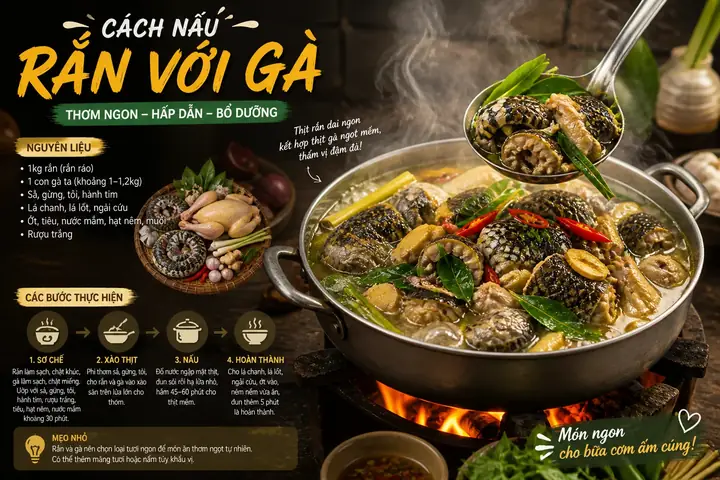 Hướng Dẫn Chi Tiết Cách Nấu Rắn Mèo Gà Thơm Ngon, Bổ Dưỡng Tại Nhà