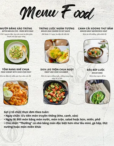 Gợi Ý Thực Đơn Mỗi Ngày Cho Gia Đình Đủ Chất Và Tiết Kiệm